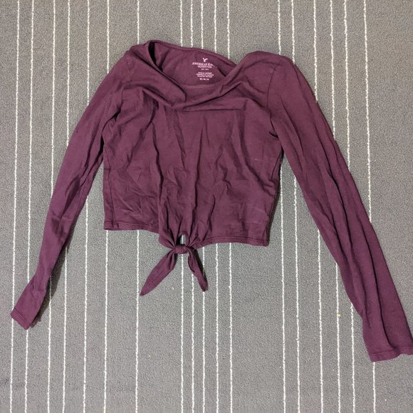 long sleeve tops with tie fron from american eagle - Picture 2 of 5